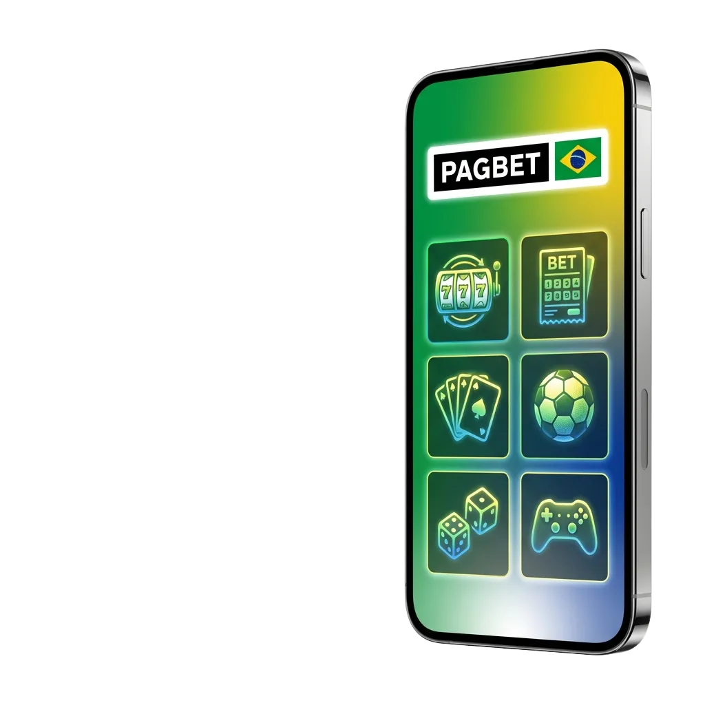 Interface do app Pagbet para Android mostrando opções de apostas e cassino.