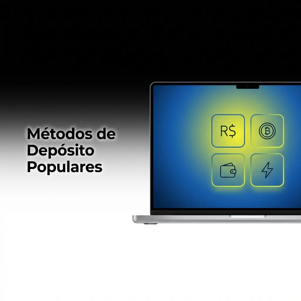 Ícones dos métodos de depósito: PIX, Tether, Bitcoin e Ethereum.