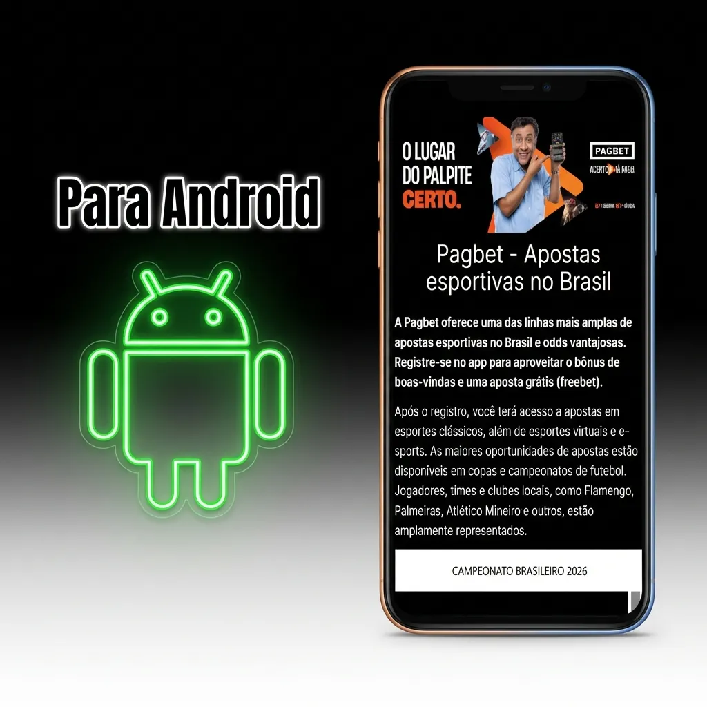 Logo do Android para download do app Pagbet via APK no site oficial.