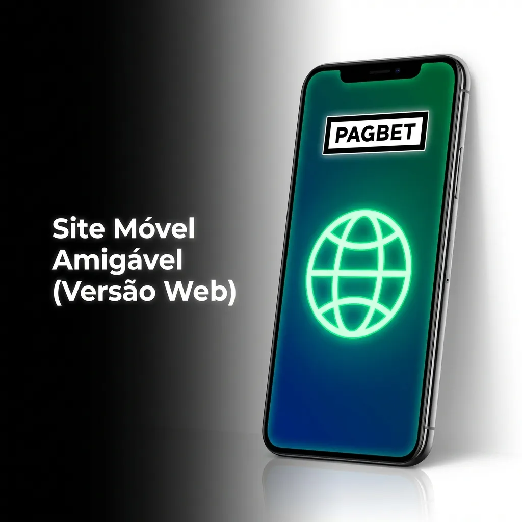 Interface do site móvel Pagbet em um smartphone, mostrando design responsivo e menus de apostas.