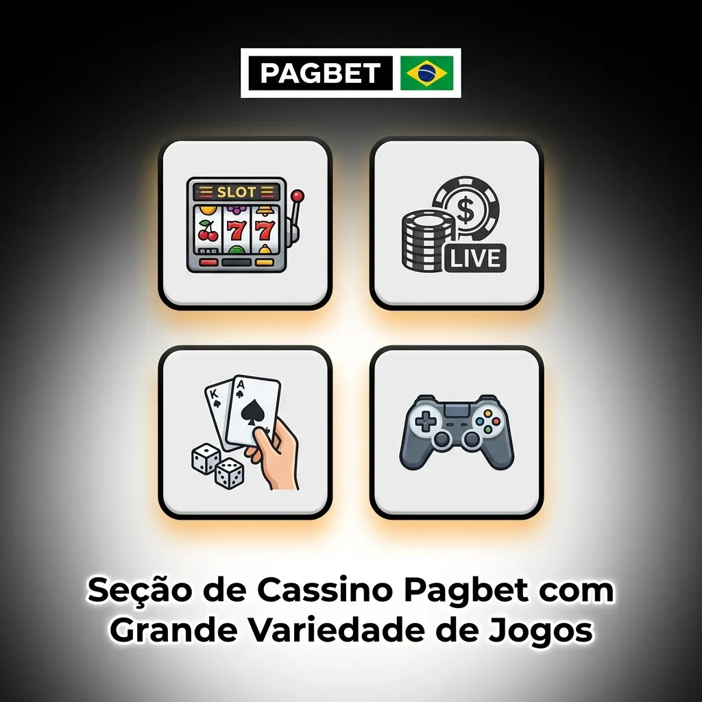 Seção de jogos do cassino Pagbet com slots, crash, mesa e bingo online.